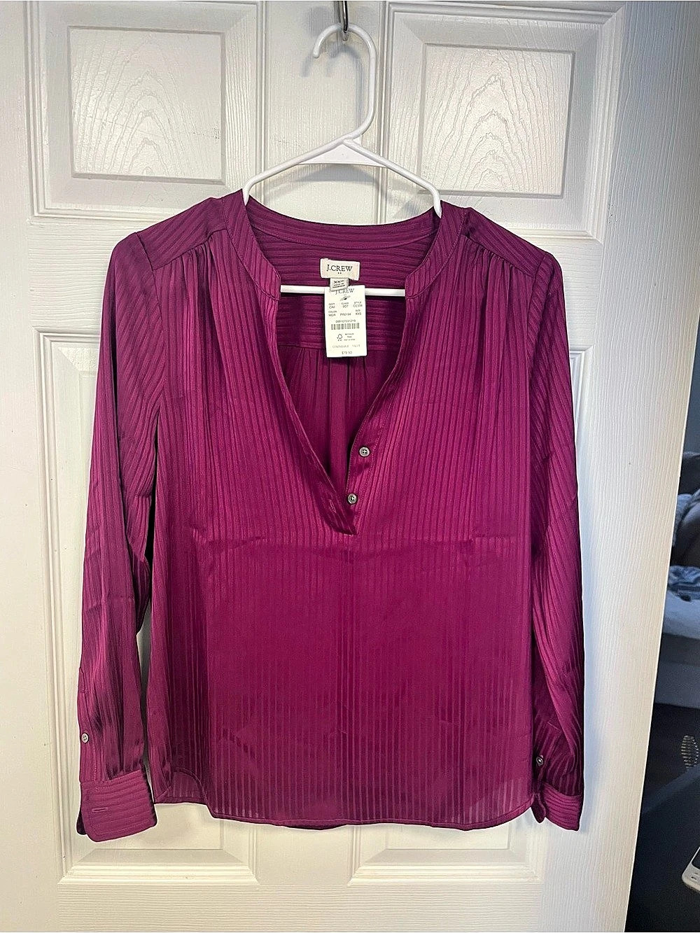 NWT J.Crew Pleated Striped Blouse |SZ XXS